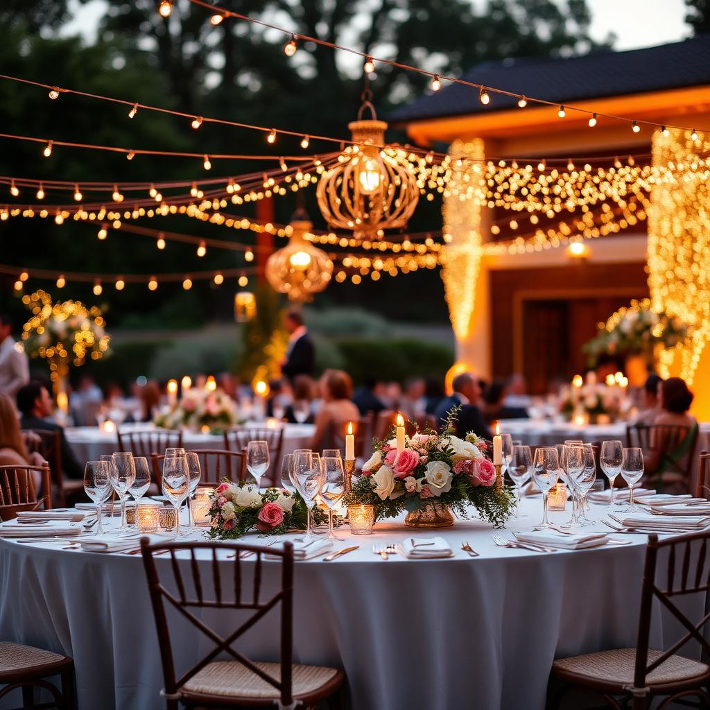 Romantic wedding reception